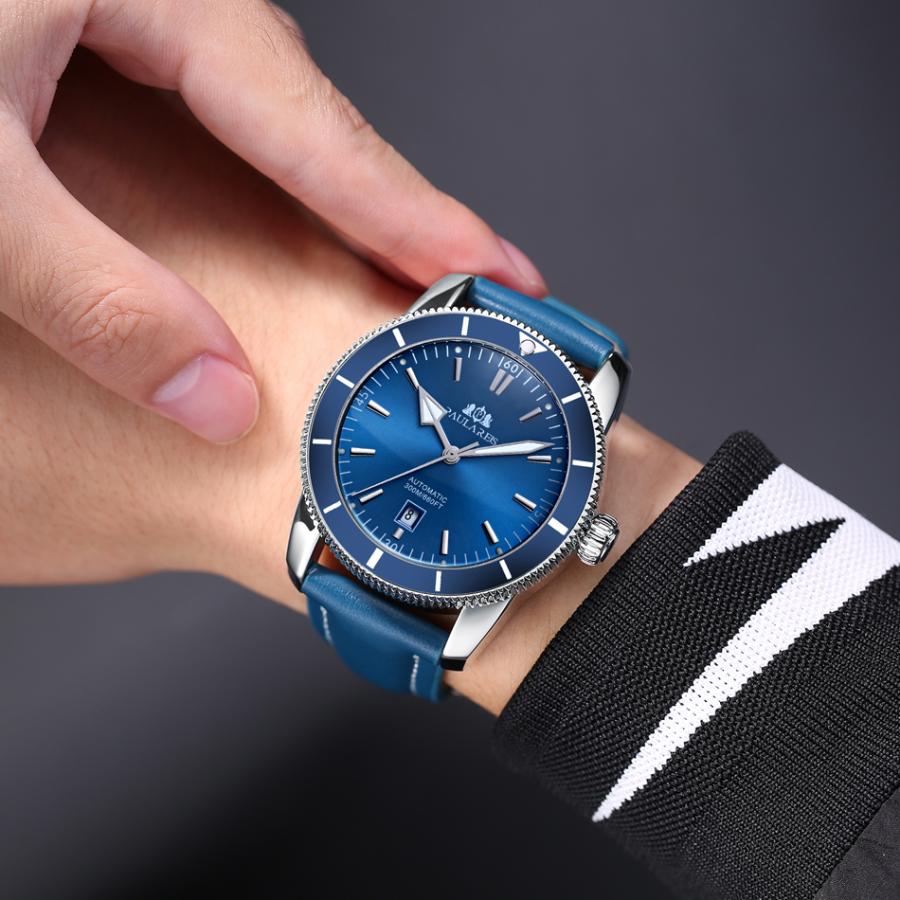 腕時計 Breitling ブライトリング ホワイトステンレス 自動巻き ROLEXオマージュ White Leather｜believe555｜04